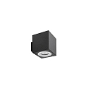 wall luminaire M1 down, square, smooth, rigid, flush IP20, powder coated, black matt dimmable