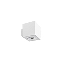 wall luminaire M1 down, square, smooth, swivelling, low IP20, powder coated, white matt dimmable