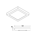 Brumberg Pannello LED REFIDO TW DALI-2 / 32.5 X 32.5 CM versione a montaggio superficiale, Tunable White, UGR < 19, commutabile