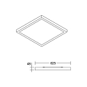 Brumberg Pannello LED REFIDO 2CCT DALI-2 / 62.5 X 62.5 CM versione a montaggio superficiale, controllabile da DALI, CCT Switch, UGR < 19