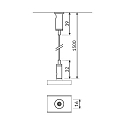 Brumberg Wire suspension set for surface profile P06-20 (BRUM-53603...),  1mm / length 150cm, incl. mounting bracket, chrome