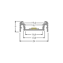 Brumberg Surface mount LED profile P04-14, for LED-Strips up to 1.4cm width, 200cm, anodised alu