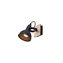 wall and ceiling luminaire DACTYL 1 flame, adjustable E14 IP20, light wood, black matt dimmable