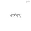 Brumberg Plafoniera DACTYL 4-Lampadine, regolabile E14 IP20, legno chiaro, nero opaco dimmerabile