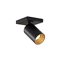 ceiling luminaire TAGES 1 flame, square GU10 IP20, black matt dimmable