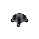 ceiling luminaire TAGES 3 flames, round GU10 IP20, black matt dimmable