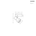 Brumberg Lampada da parete e soffitto BOLORIA 1-Lampadina, regolabile E14 IP20, legno chiaro dimmerabile