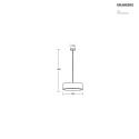 Brumberg Luminaire à suspension TIM Ø 40CM haut bas, avec diffuseur E27 IP20, nickel mat gradable