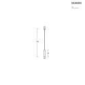 pendant luminaire TOMEK 270MM 1 flame, cylindrical, rigid GU10 IP20, black matt dimmable