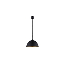 pendant luminaire NOGATA 1 flame, half round E27 IP20, black matt dimmable