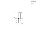 Brumberg pendant luminaire BRENTHIS 4 flames, small E14 IP20, wood, black dimmable