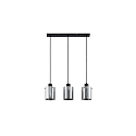 pendant luminaire MURRAY 3 flames, cylindrical E27 IP20, black matt dimmable