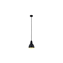 pendant luminaire DAPHNE 1 flame E27 IP20, black matt dimmable