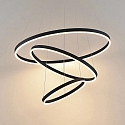 Brumberg LED Pendelleuchte GRAHAM. IP20, Ringform 3-fach, rund, � 80/60/40cm, 230V, 120W 3000K 5600lm 110�, dimmbar, strukturschwarz