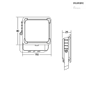 Brumberg Outdoor LED Fluter NEO MINI, IP65 IK08, 230V AC, schaltbar, Aluguss / Glas, schwarz, 100cm Kabel offen, 20W 3000K 2402lm 120°