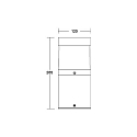 Brumberg LED Sockelleuchte ZAGAMI, IP54, 26.5cm,, 230V AC 13W 3000K 560lm, schaltbar, graphit / klar / Lamellen-Raster