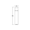 Brumberg LED Pollerleuchte ZAGAMI, IP54, 65cm, 230V AC, 13W 3000K 368lm, schaltbar, graphit / klar / Lamellen-Raster