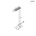 Brumberg Lampadaire MELODY avec détecteur de mouvement LED IP20, argent