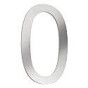 House number 0 from brushed stainless steel, height 16cm