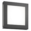Outdoor LED Wandleuchte, IP44, quadratisch, 22 x 22cm, mit Bewegungsmelder, 12W 3000K, Edelstahl / Opalglas, anthrazit