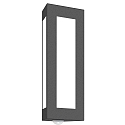 Außenwandleuchte TRAPEZ, IP44, 40 x 16cm, 1-fach, mit Bewegungssensor, E27, Edelstahl / Opalglas, anthrazit