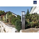 CMD Creative Metalldesign Outdoor floor luminaire, stainless steel with house numbers (cut out), IP44, 80cm, 2G11 (incl.)