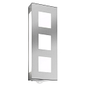 Luminaire mural d’extérieur AQUA TRILO 3 fois, angulaire, avec détecteur de mouvement E27 IP44, acier inoxydable