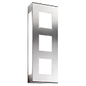 Außenwandleuchte AQUA TRILO, IP44, 40 x 16cm, 3-fach, E27, Edelstahl / Opalglas, gebürstet
