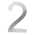 House number 2 from brushed stainless steel, height 16cm