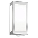 Applique da esterno AQUA RAIN angolare, con rilevatore di movimento E27 IP44, acciaio inossidabile spazzolato dimmerabile