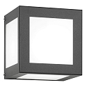 Außenwandleuchte AQUA CUBO, IP44, E27, Edelstahl / Opalglas, anthrazit