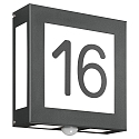 Numero civico illuminato AQUA LEGENDO 2 elemento, con rilevatore di movimento E27 IP44, antracite