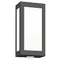 Außenwandleuchte AQUA RAIN, IP44, mit Bewegungsmelder, E27 max. 75W, Edelstahl / Opalglas, anthrazit