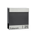 boîte aux lettres avec porte-journaux ENGRAVED INOX BAR gravure au laser, anthrazit, acier inoxydable