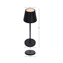 CMD Creative Metalldesign battery table lamp with USB connection IP44, powder coated, black matt dimmable