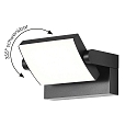 Outdoor LED Wandleuchte, IP54, 20W 3000-6000K (CCT Switch) 1498lm, Kopf 355 drehbar, Alu anthrazit / PC-Diffusor