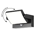 Outdoor LED Wandleuchte, IP54, mit Sensor, 20W 3000-6000K (CCT Switch), Kopf 355 neigbar, Aluminium / PC-Diffusor, anthrazit