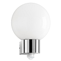 Luminaire mural dextrieur AQUA BALL rond, avec dtecteur de mouvement E27 IP44, acier inoxydable
