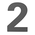 Hausnummer  2 , Hhe 25cm, Edelstahl, anthrazit