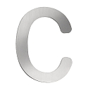 House number extension c from brushed stainless steel for numbers, height 16cm