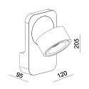 Lampada da parete UNI II TILT con distanziatore, rotazione cardanica IP20, bianco dimmerabile