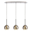 Pendant luminaire BUNDA, 3 flames, G9, 3x, glass chromed