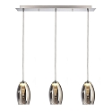 LED pendant luminaire ELECTRA, 3 flames, 12W 3000K 540lm 100, glass chromed