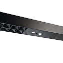 floor lamp OFFICE THREE MOTION for VDU workstation, with sensor, with grid IP20, dark grey, black matt dimmable