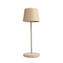 Lampe de table  accu CANIS MINI CCT Switch, avec variateur tactile IP65, beige, mat gradable