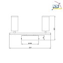 Deko-Light Plafonnier encastré BECRUX II IP20, argent brossé, transparent gradable