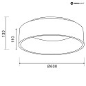 Deko-Light Applique et plafonnier SCULPTORIS 60 CCT DIM CCT Switch, reculer IP20, mat, noir profond gradable