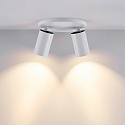 Deko-Light ceiling luminaire CAN TILT ROUND 2 flames, round, swivelling, rotatable GU10 IP20, white dimmable