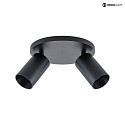 Deko-Light Plafoniera CAN TILT ROUND 2-Lampadine, rotondo, girevole, ruotabile GU10 IP20, nero dimmerabile