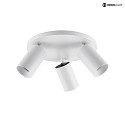Deko-Light ceiling luminaire CAN TILT ROUND 3 flames, round, swivelling, rotatable GU10 IP20, white dimmable